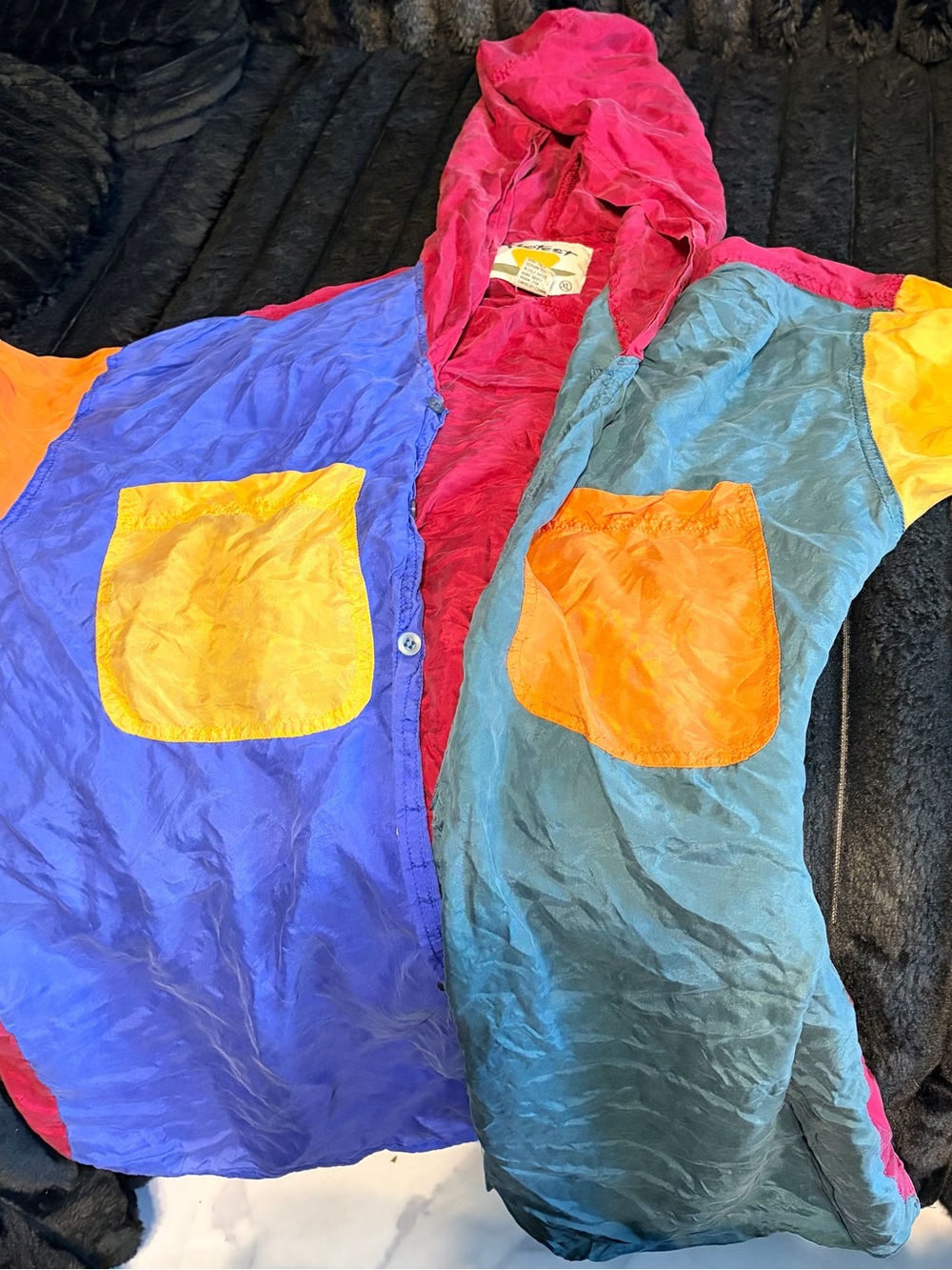 Protest Hooded Button-Up Windbreaker with Patch Pockets